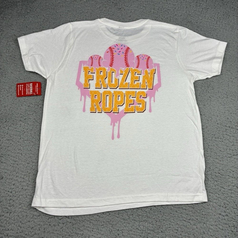 BL101 Baseball Lifestyle 101 Frozen Ropes Ice Cream Tee Youth XL White NWT